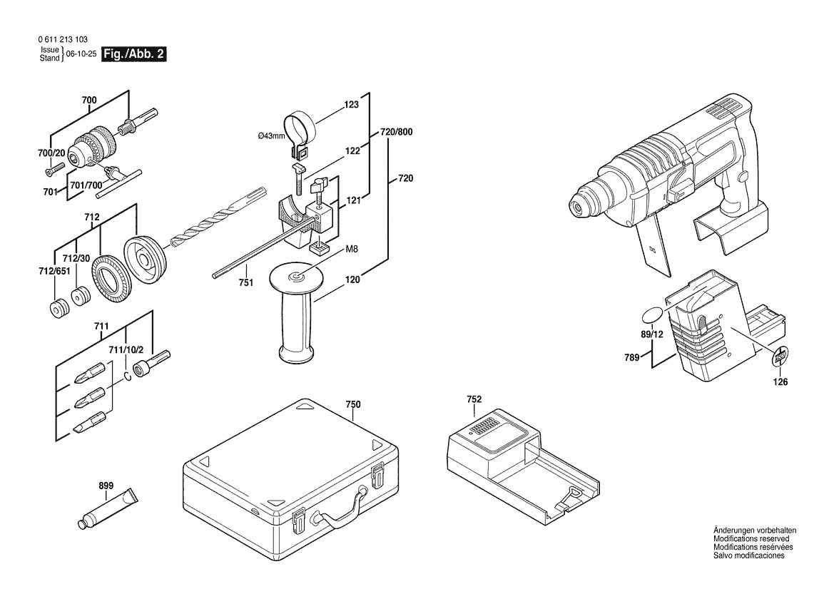 11213R (0611213134) Bosch 5 Bosch Rotary Hammer Parts Diagram