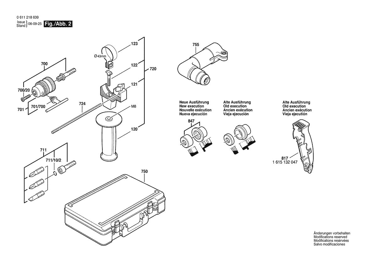 0611218639 Bosch Universal Rotary Hammer Bosch Rotary Hammer Parts Diagram