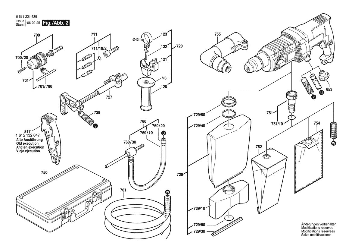 611221639 Bosch Hammer Drill Parts Diagram