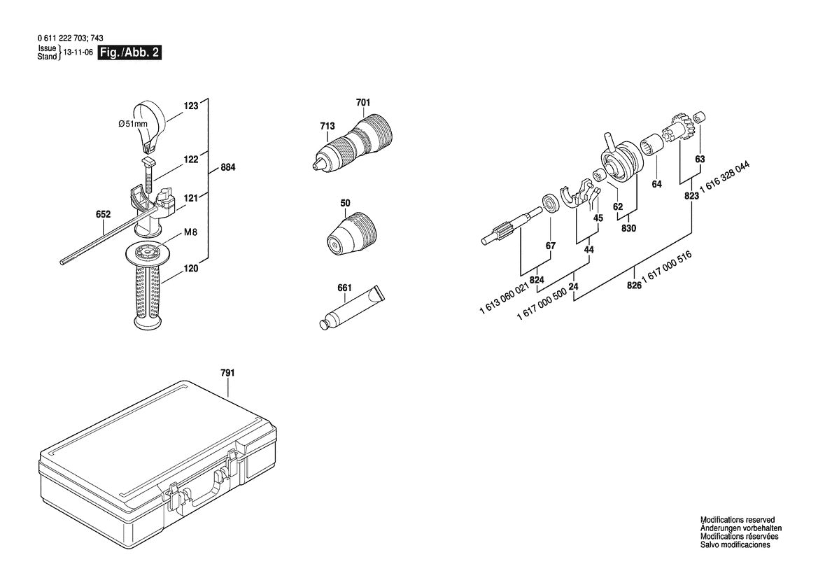 611222734 Bosch Rotary Hammer Parts Diagram