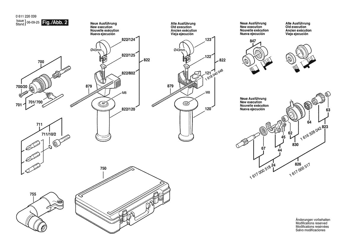 611226039 Bosch Rotary Hammer Parts Diagram