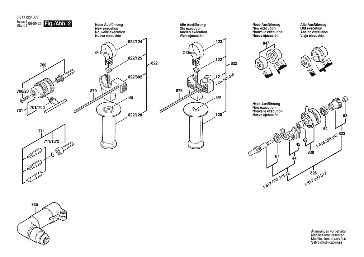611228039 Bosch Rotary Hammer Parts Diagram