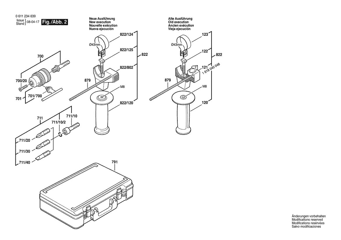 611234639 Bosch Rotary Hammer Parts Diagram