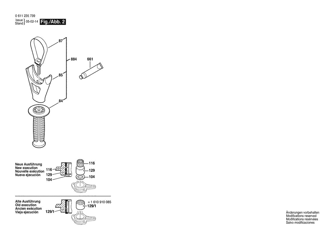 611235739 Bosch Rotary Hammer Parts Diagram