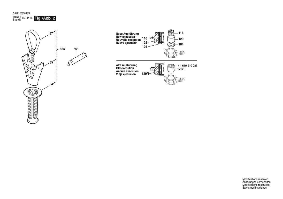611235839 Bosch Rotary Hammer Parts Diagram