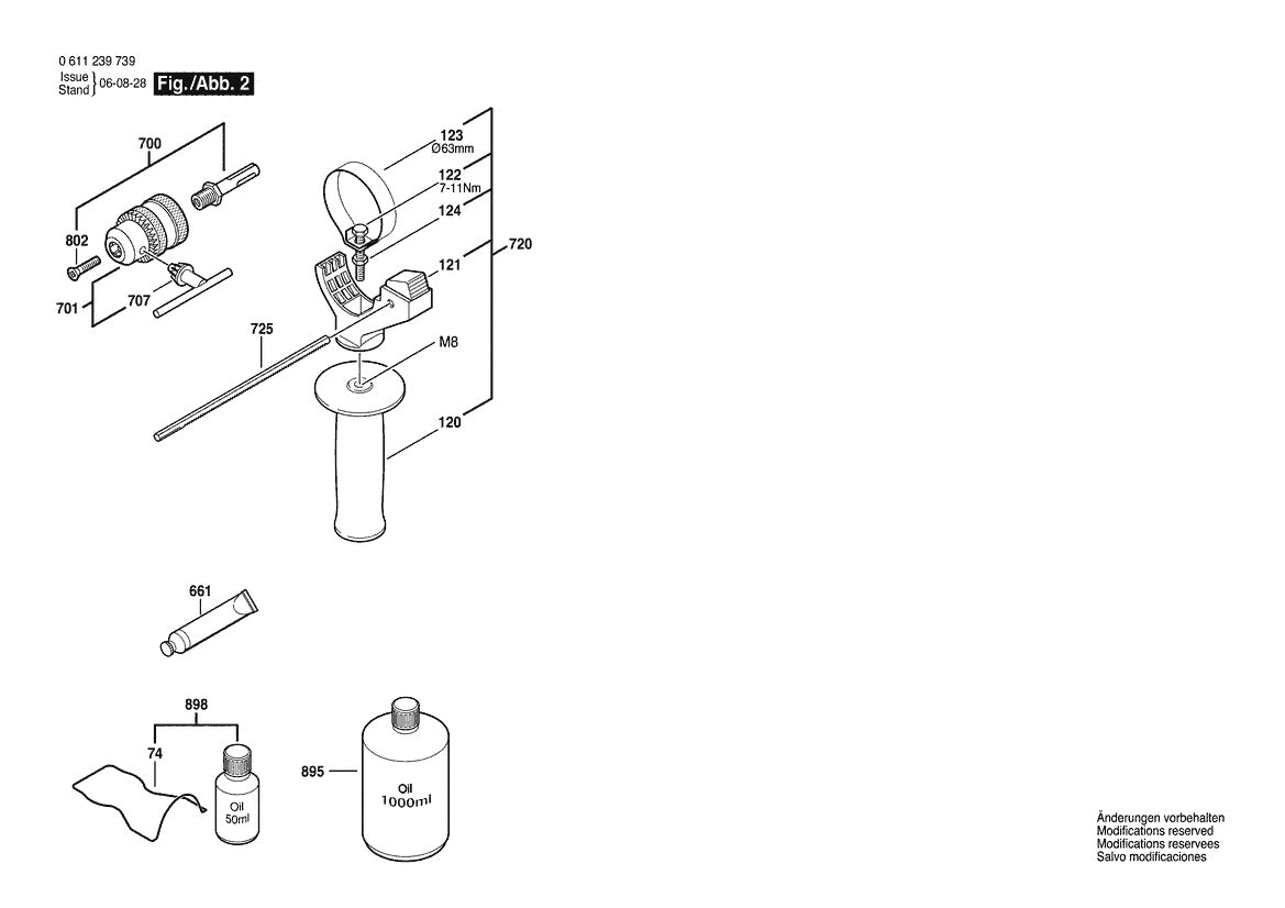 611239739 Bosch Rotary Hammer Parts Diagram