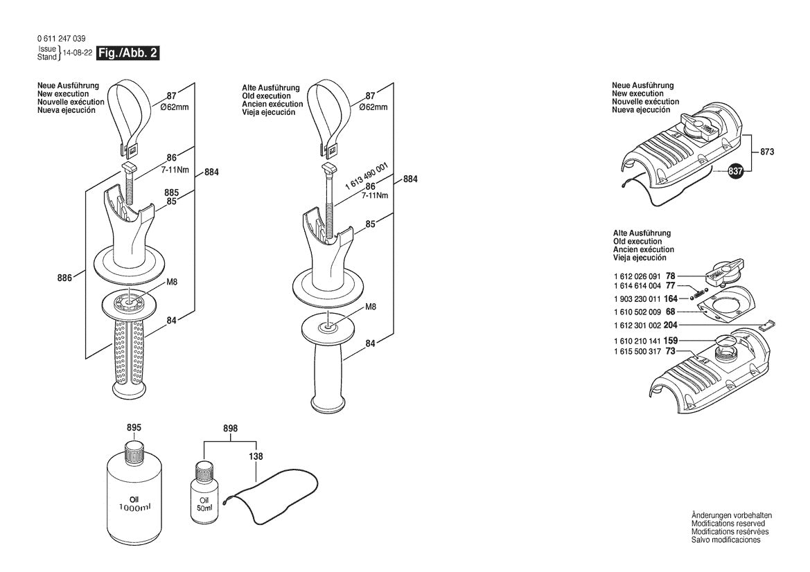 611247039 Bosch Rotary Hammer Parts Diagram