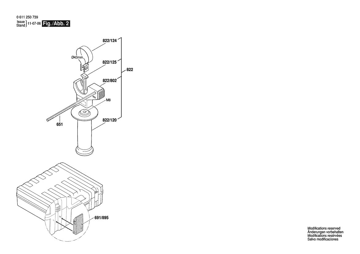 611250739 Bosch Rotary Hammer Parts Diagram