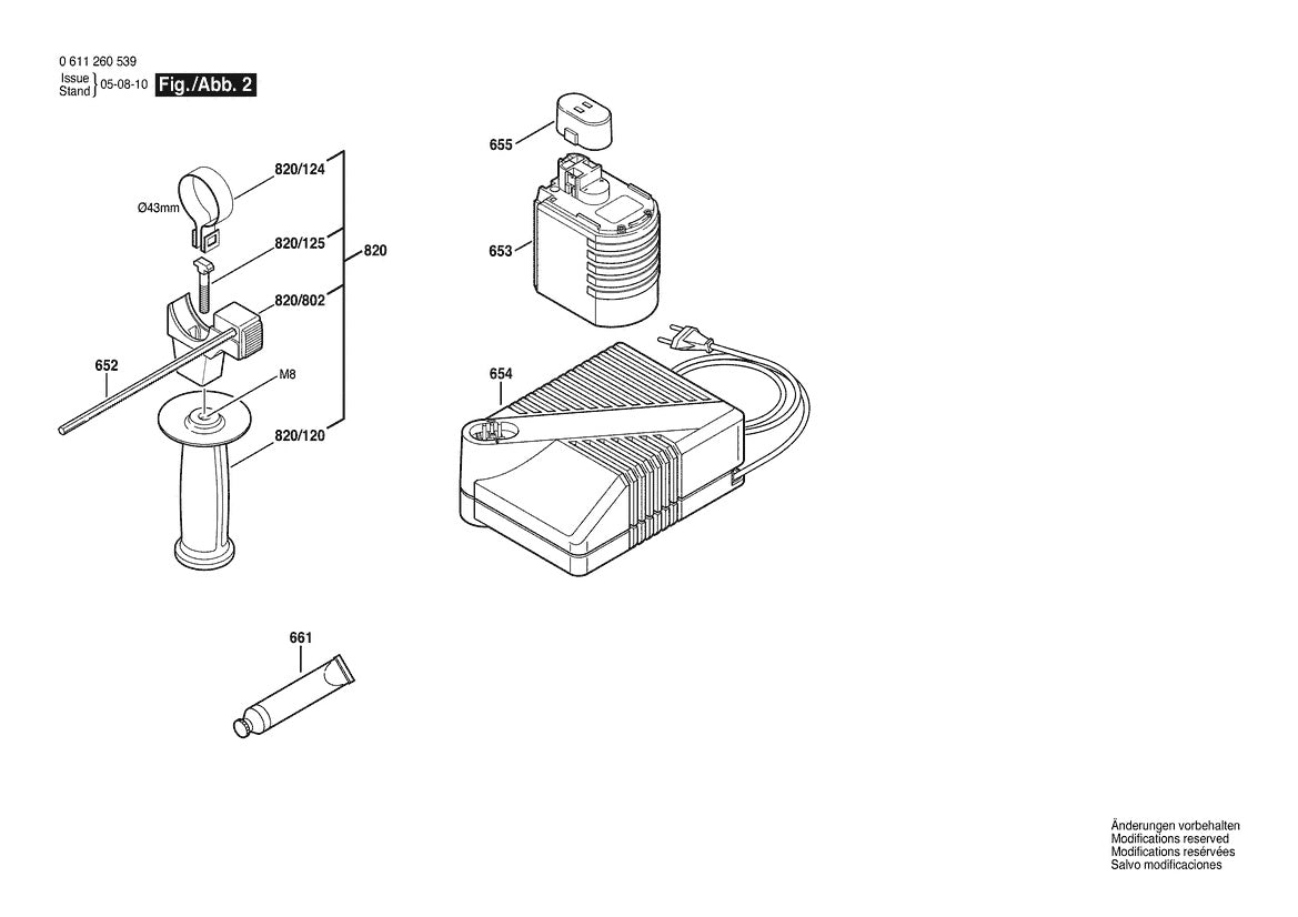 611260539 Bosch Rotary Hammer Parts Diagram