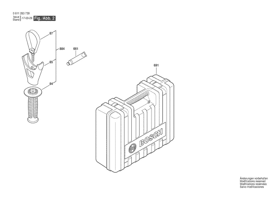 11263EVS (0611263739) Bosch 1-3 Bosch Rotary Hammer Parts Diagram