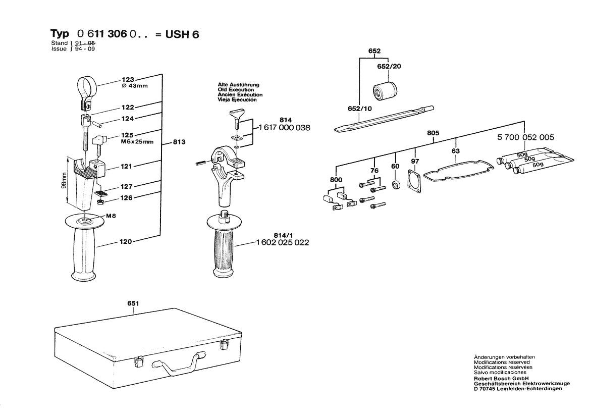 611306034 Bosch Demolition Hammer Parts Diagram