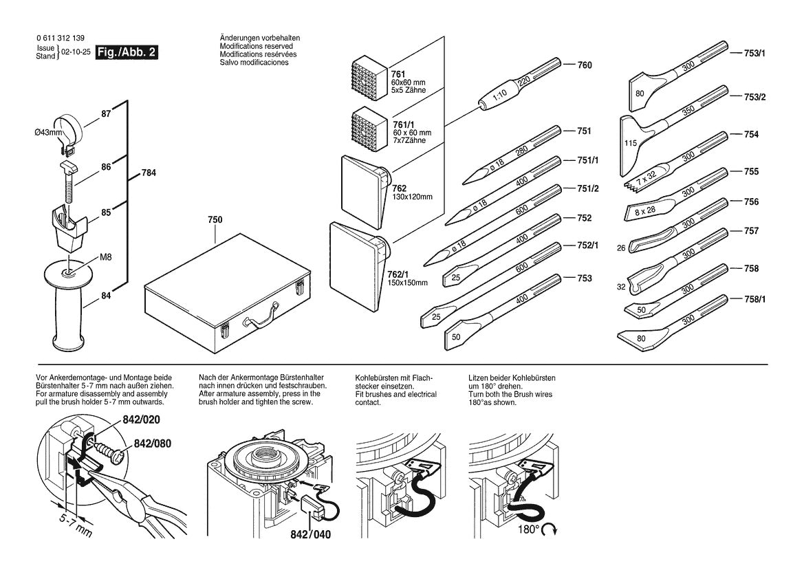 611312139 Bosch Demolition Hammer Parts Diagram