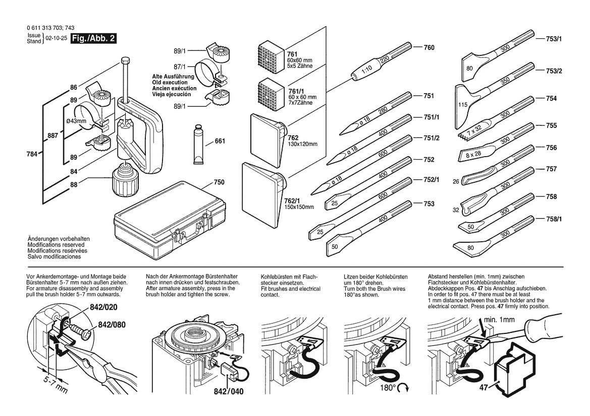 611313703 Bosch Demolition Hammer Parts Diagram