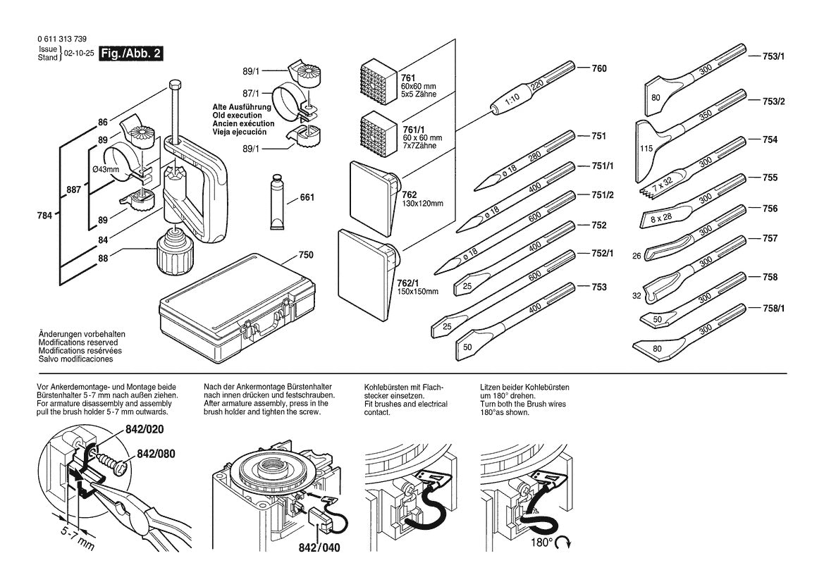 611313739 Bosch Demolition Hammer Parts Diagram