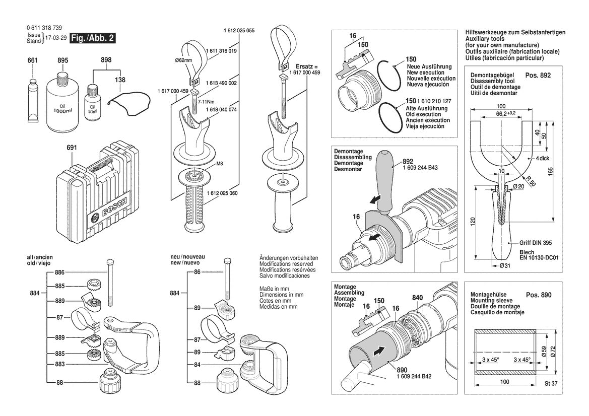 611318739 Bosch Demolition Hammer Parts Diagram