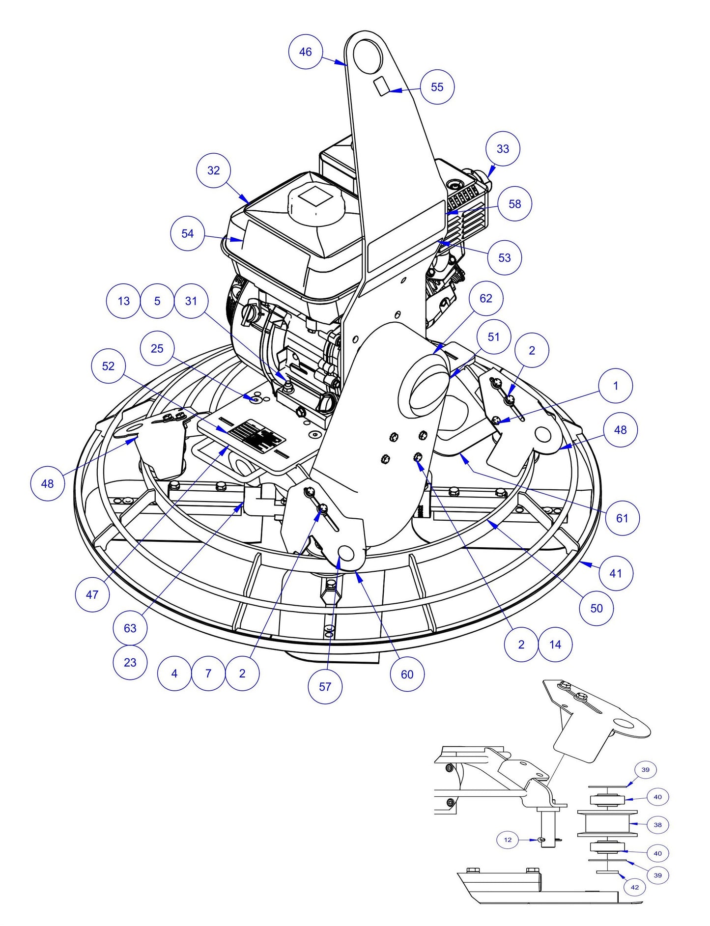 PRO430E / PRO436 / PRO436E / PRO436TC / PRO446 / PRO446TC Power Unit, 430 Edging Assembly-1 Parts