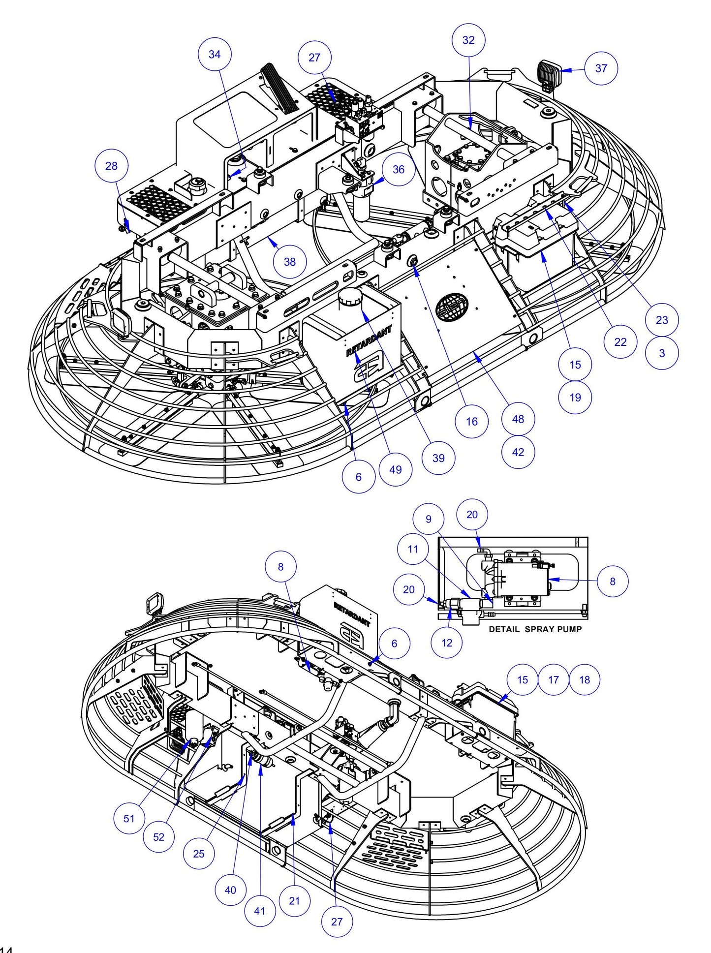 HDX760 Main Frame Assembly-2 Parts