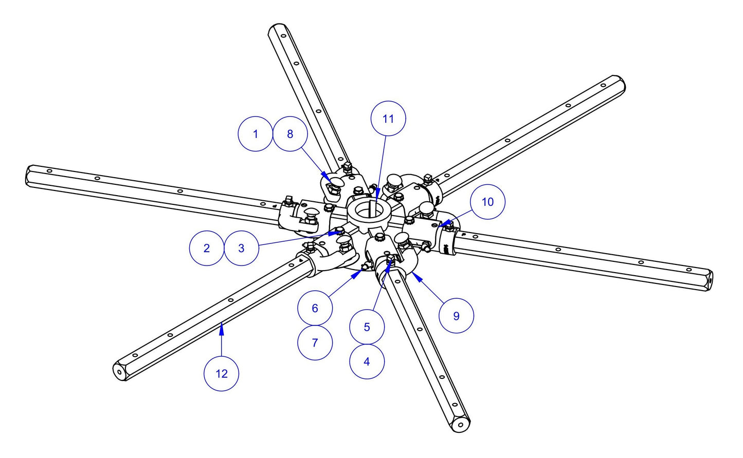 HDX760 RH Spider Assembly Parts