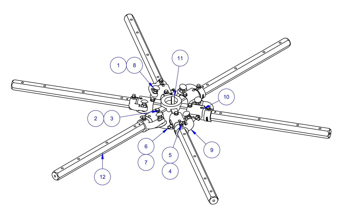 HDX760 LH Spider Assembly Parts