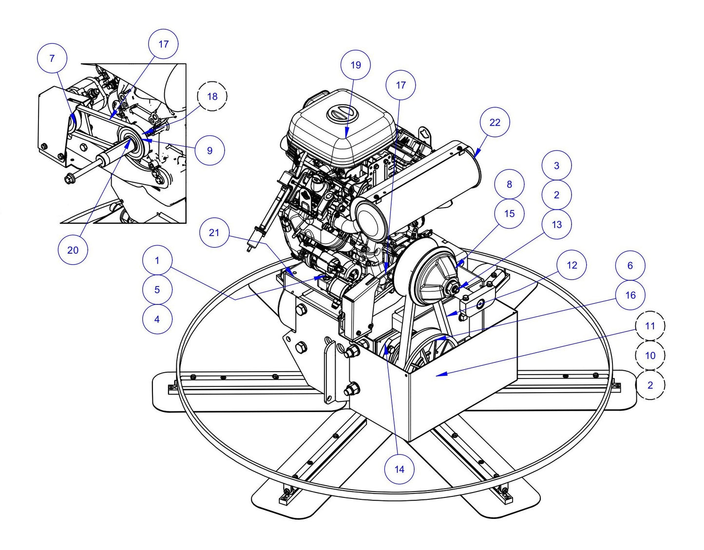 HP205 RH Rotor-Vanguard Assembly Parts