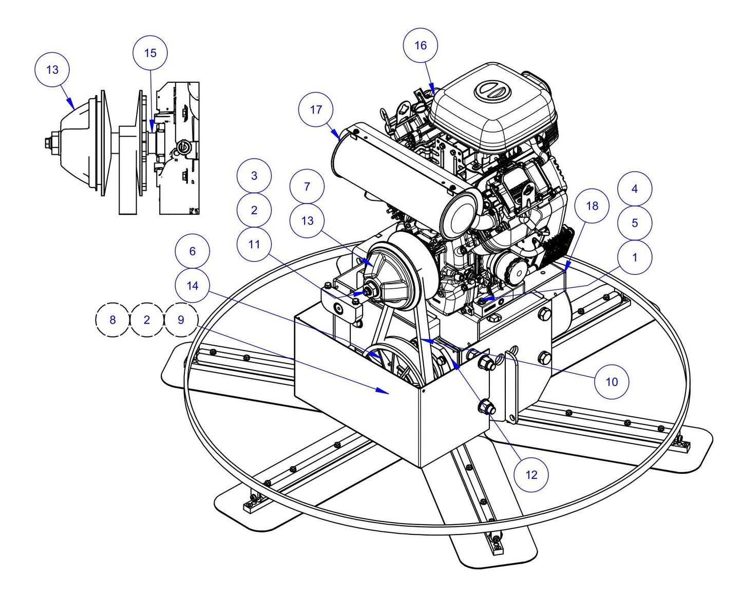 HP205 LH Rotor-Vanguard Assembly Parts