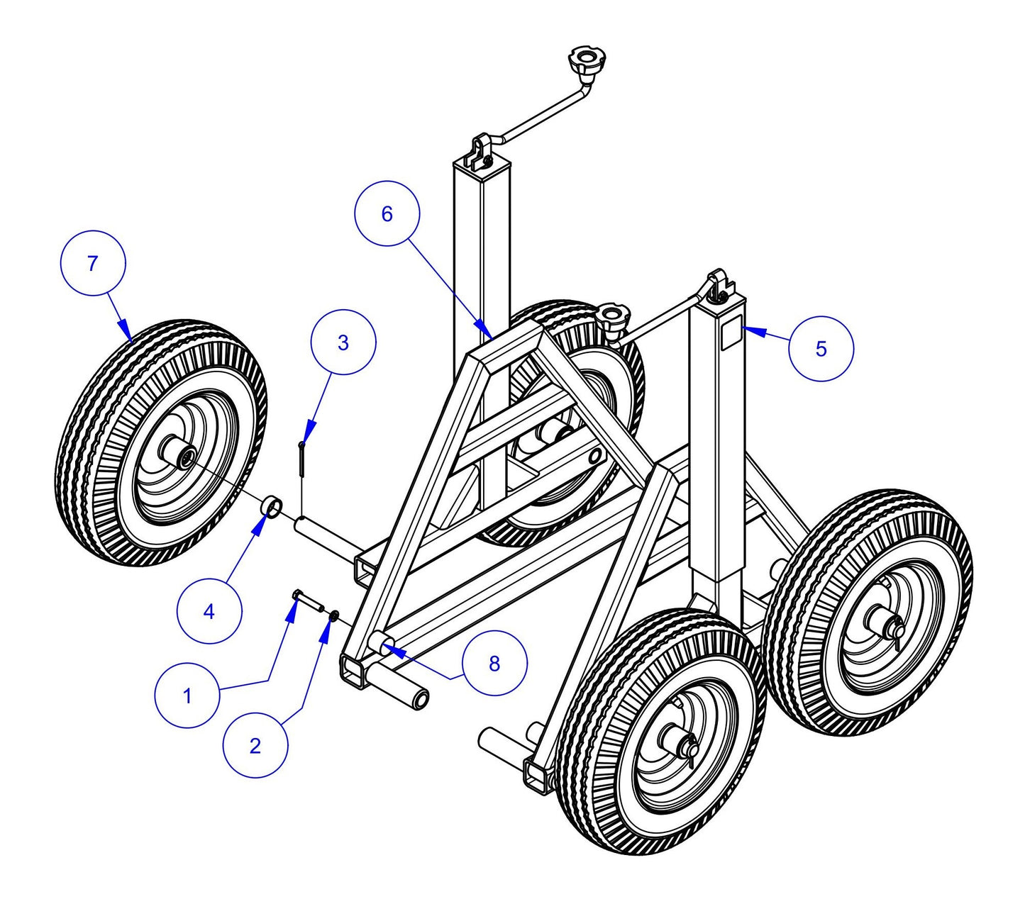 HP205 Dolly Jack Assembly Parts