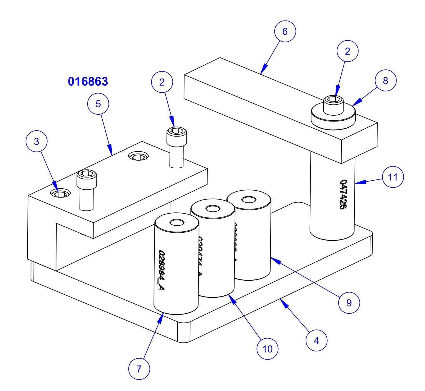 HP205 Trowel Arm Alignment Jig Assembly Parts