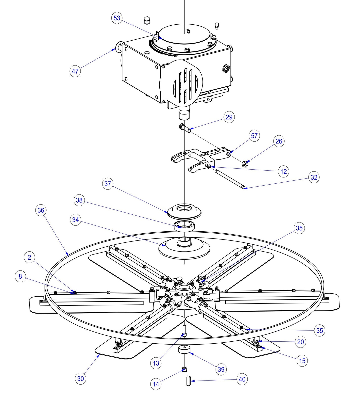 HP205 LH Rotor Assembly Parts