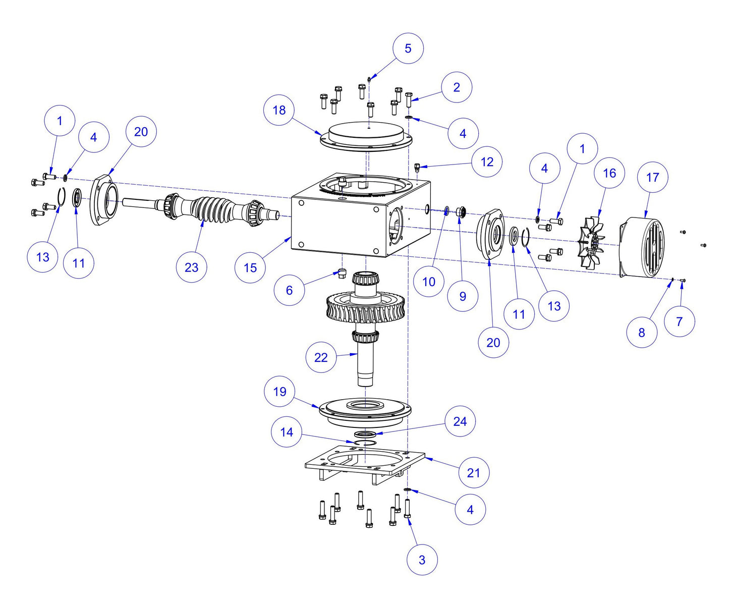 HP205 LH Gearbox Assembly Parts