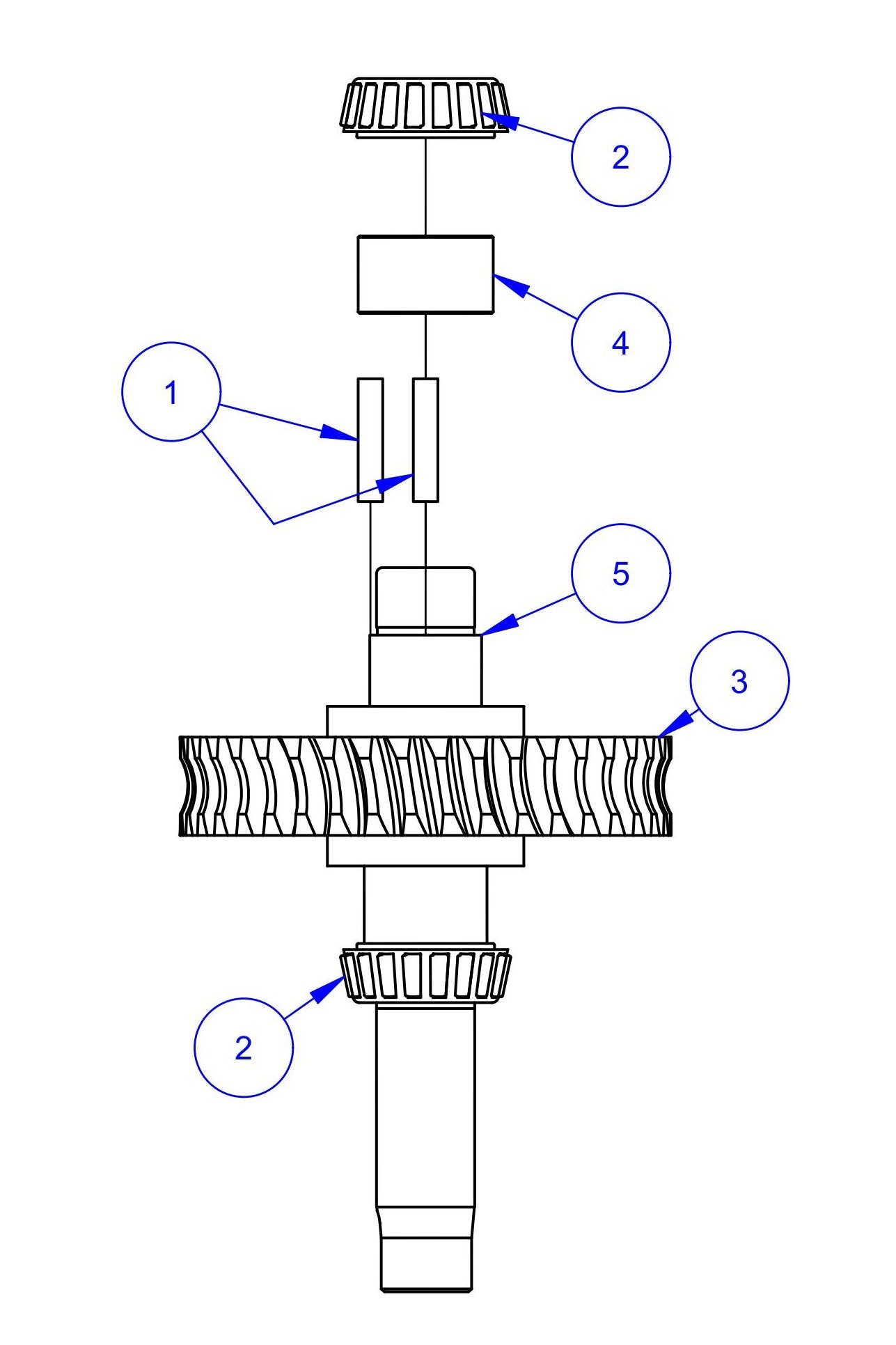 HP205 LH Gearbox Main Shaft Assembly Parts