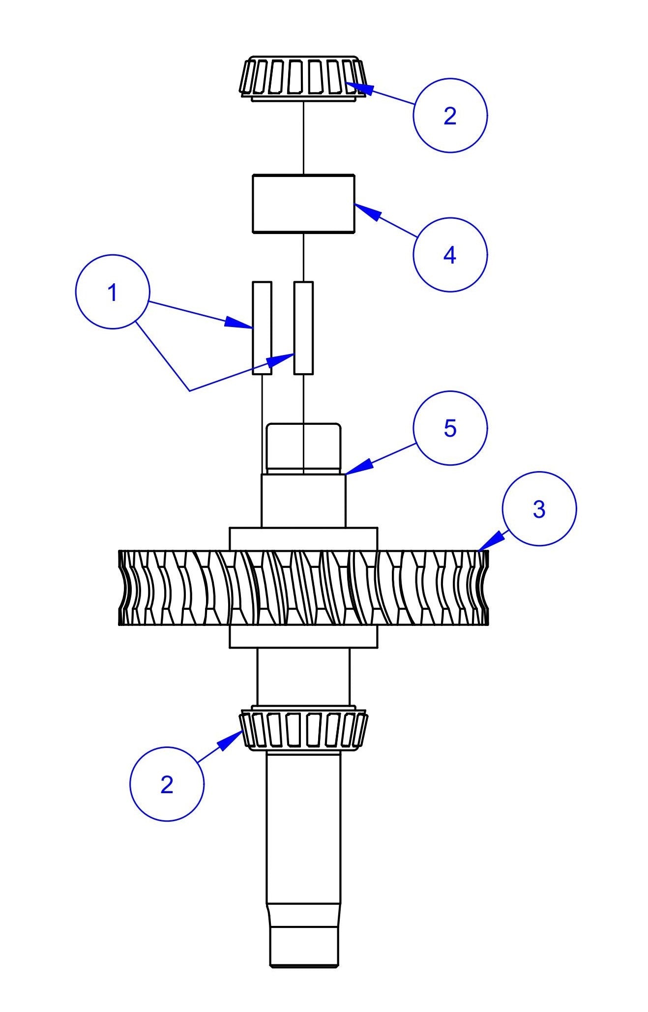 HP205 RH Gearbox Main Shaft Assembly Parts