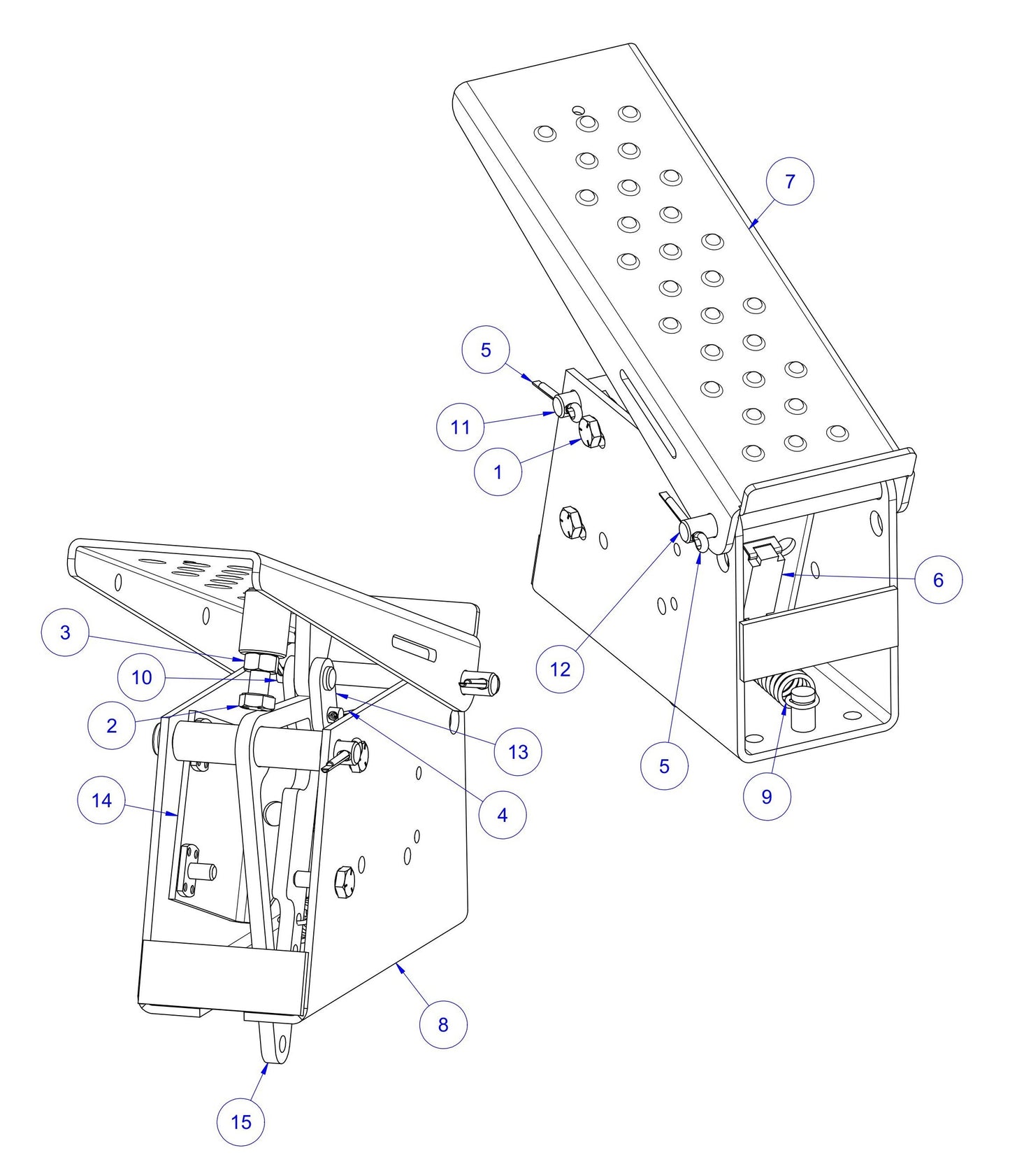HP205 Throttle Pedal Assembly Parts