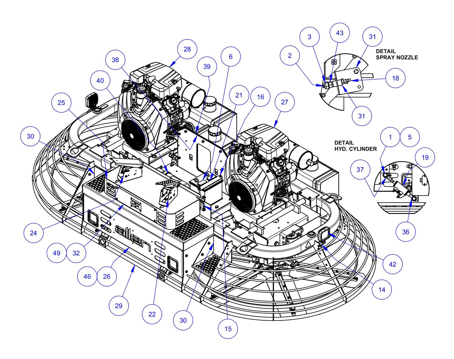 HP205 Mainframe Assembly-1 Parts