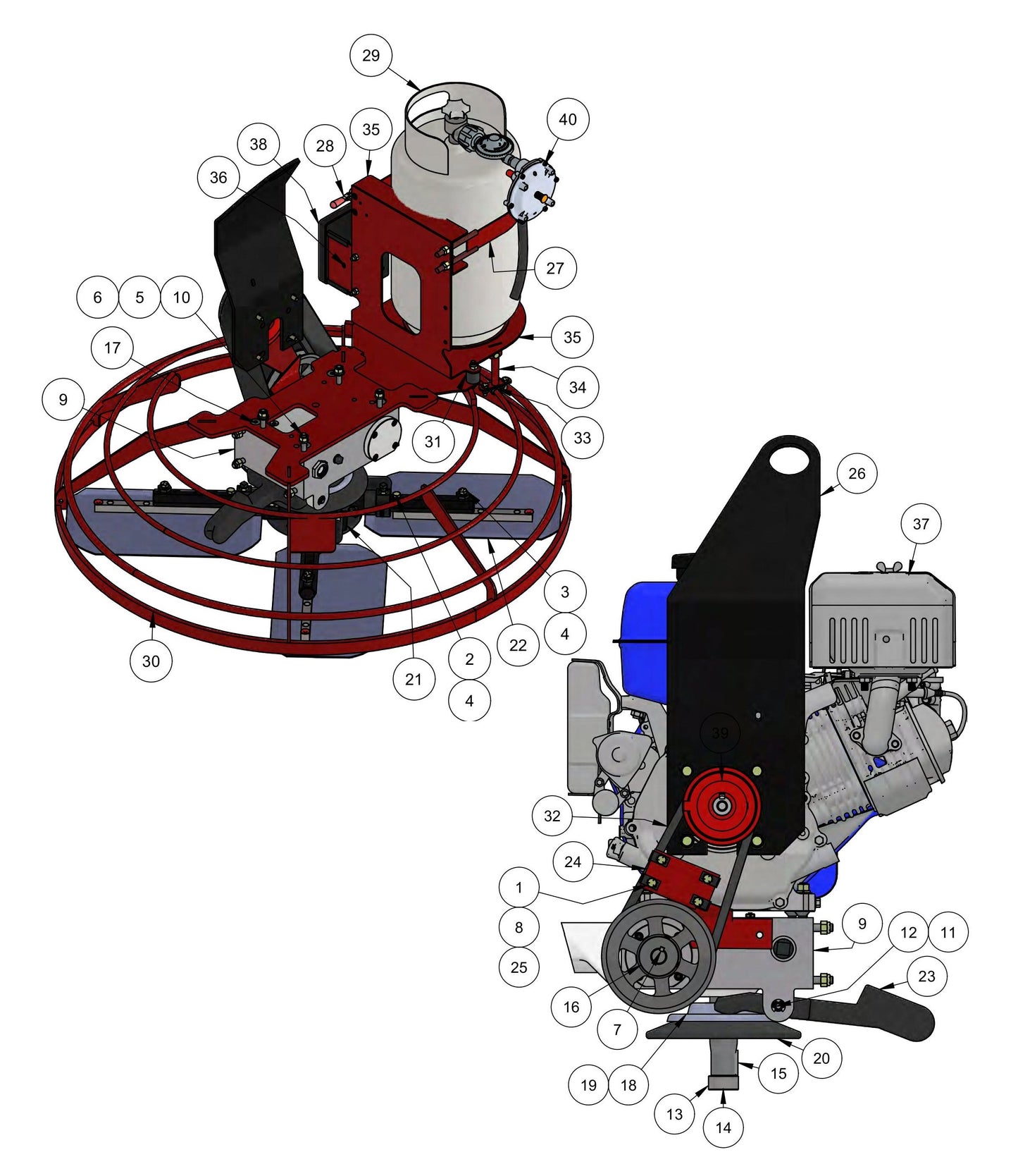 PRO436DF Power Unit Duromax, Ring Weldment Assembly Parts