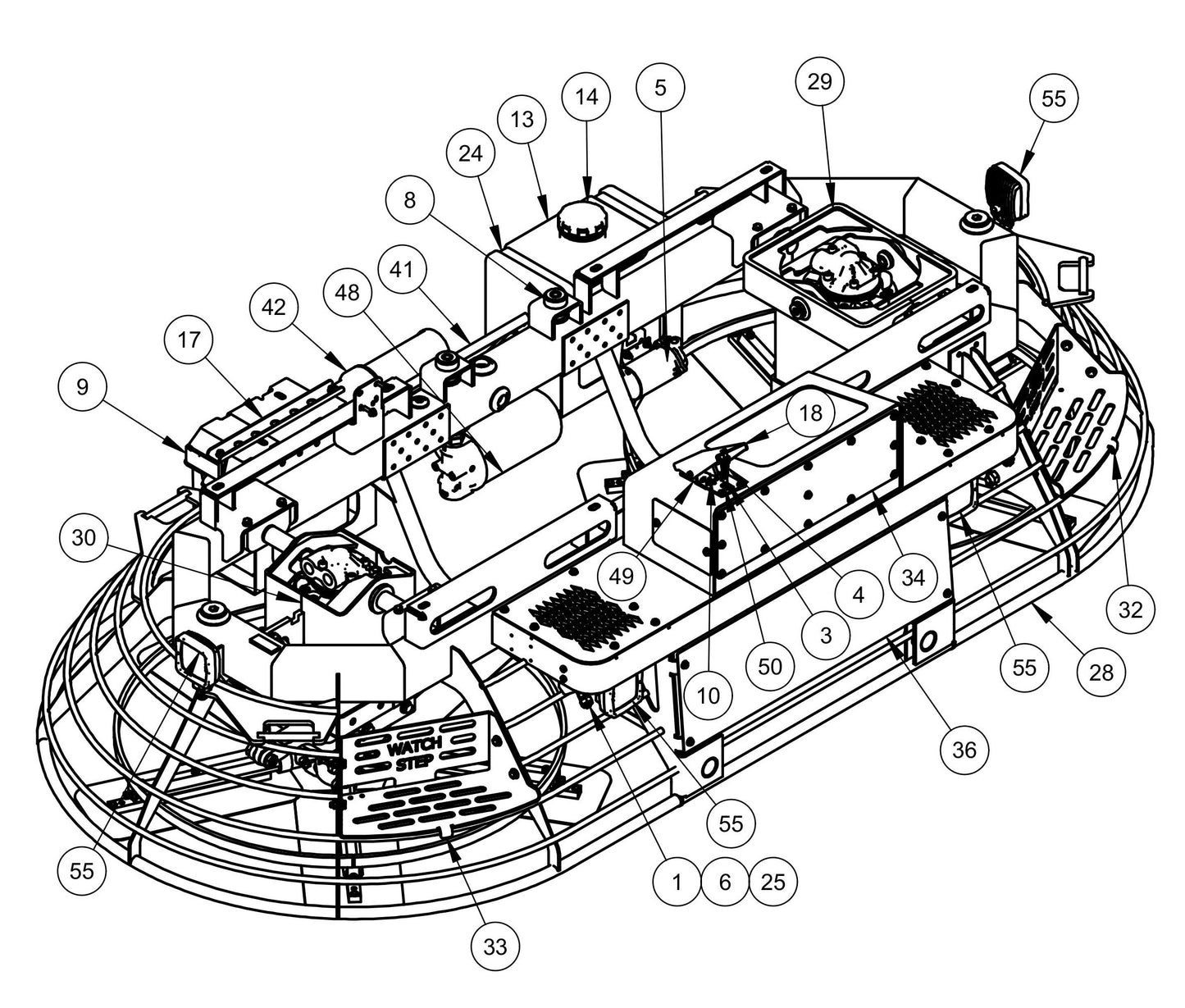 HDX605 (5-Boss) Lower Unit Assembly-1 Parts