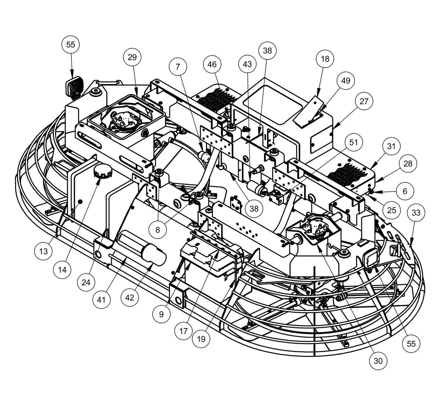 HDX605 (5-Boss) Lower Unit Assembly-2 Parts