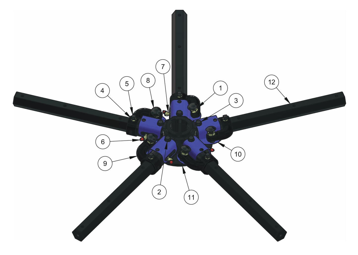 HDX605 (5-Boss) Spider (Right Hand) Assembly Parts