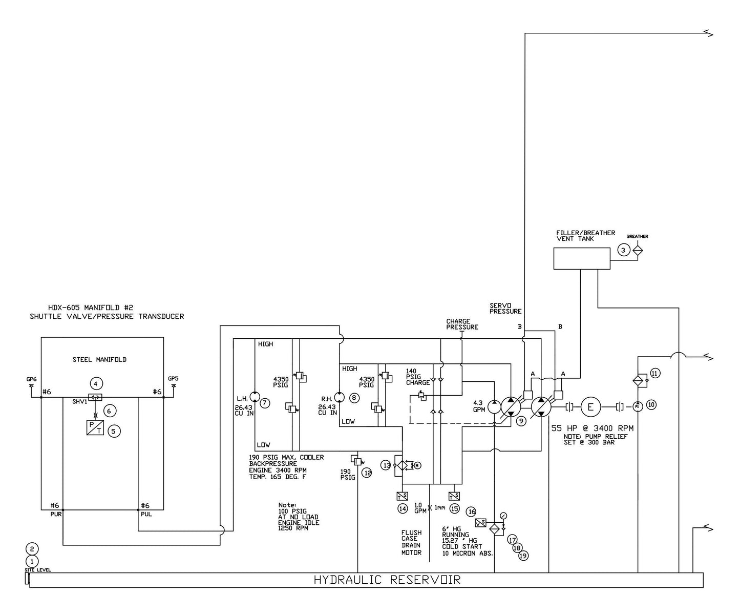 HDX605 (5-Boss) Hydraulic System Assembly Parts
