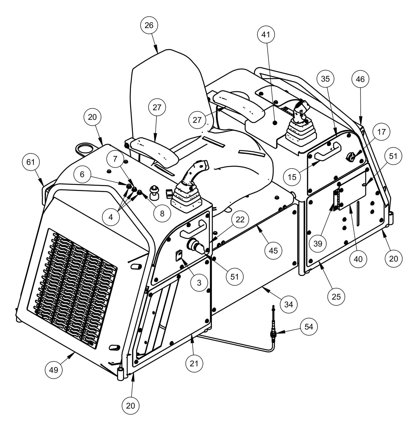 HDX605 (5-Boss) Seat Frame Assembly-1 Parts