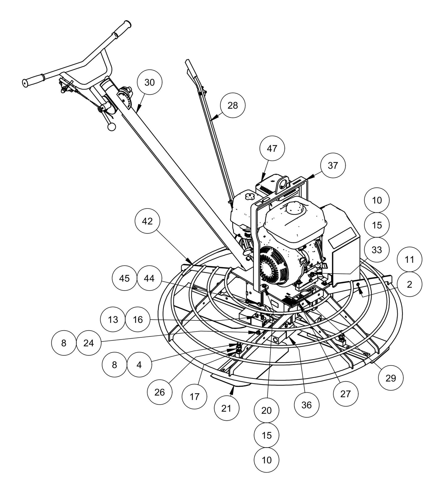 SP446 Walk Behind Assembly-1 Parts