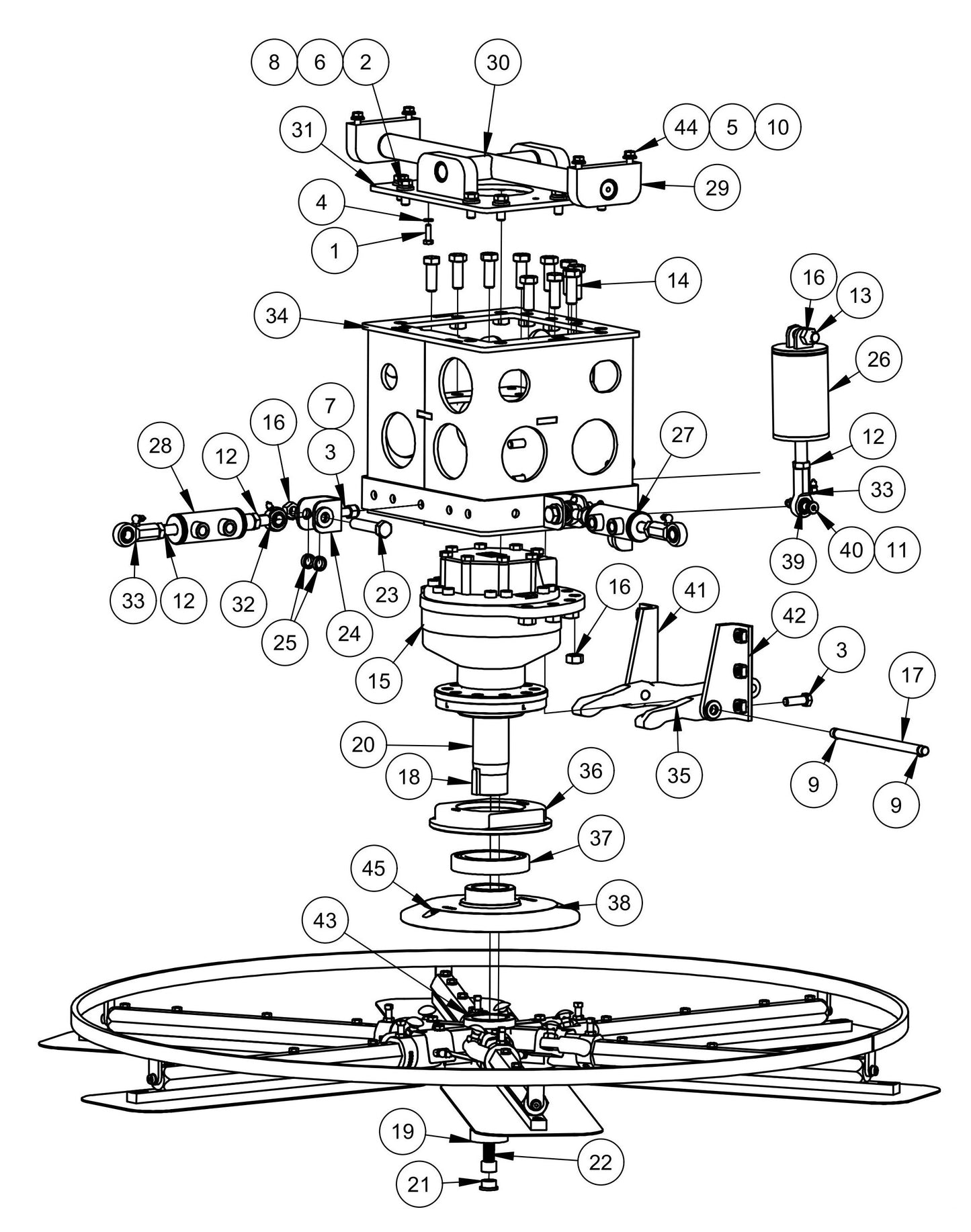 HDX780 Rotor Assembly-Left Hand Parts by Allen Engineering