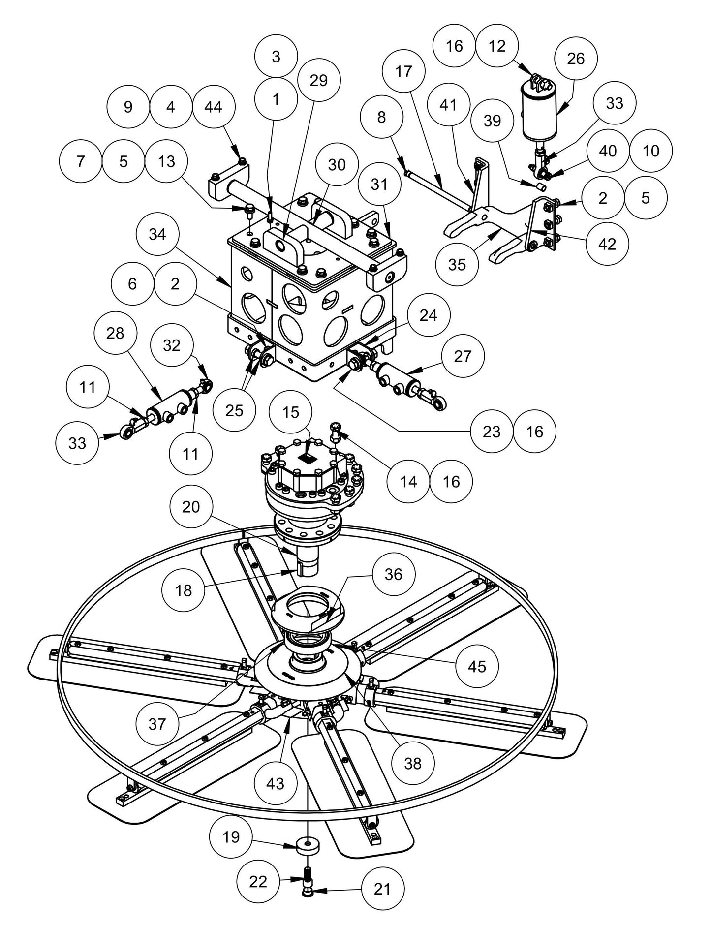 HDX780 Rotor Assembly-Left Hand Normal Rotation Parts