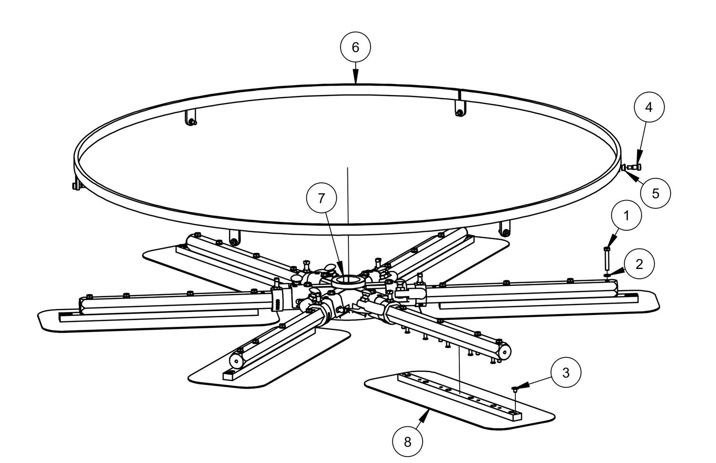 HDX780 Lower Rotor Assembly (Left Hand) Parts by Allen Engineering