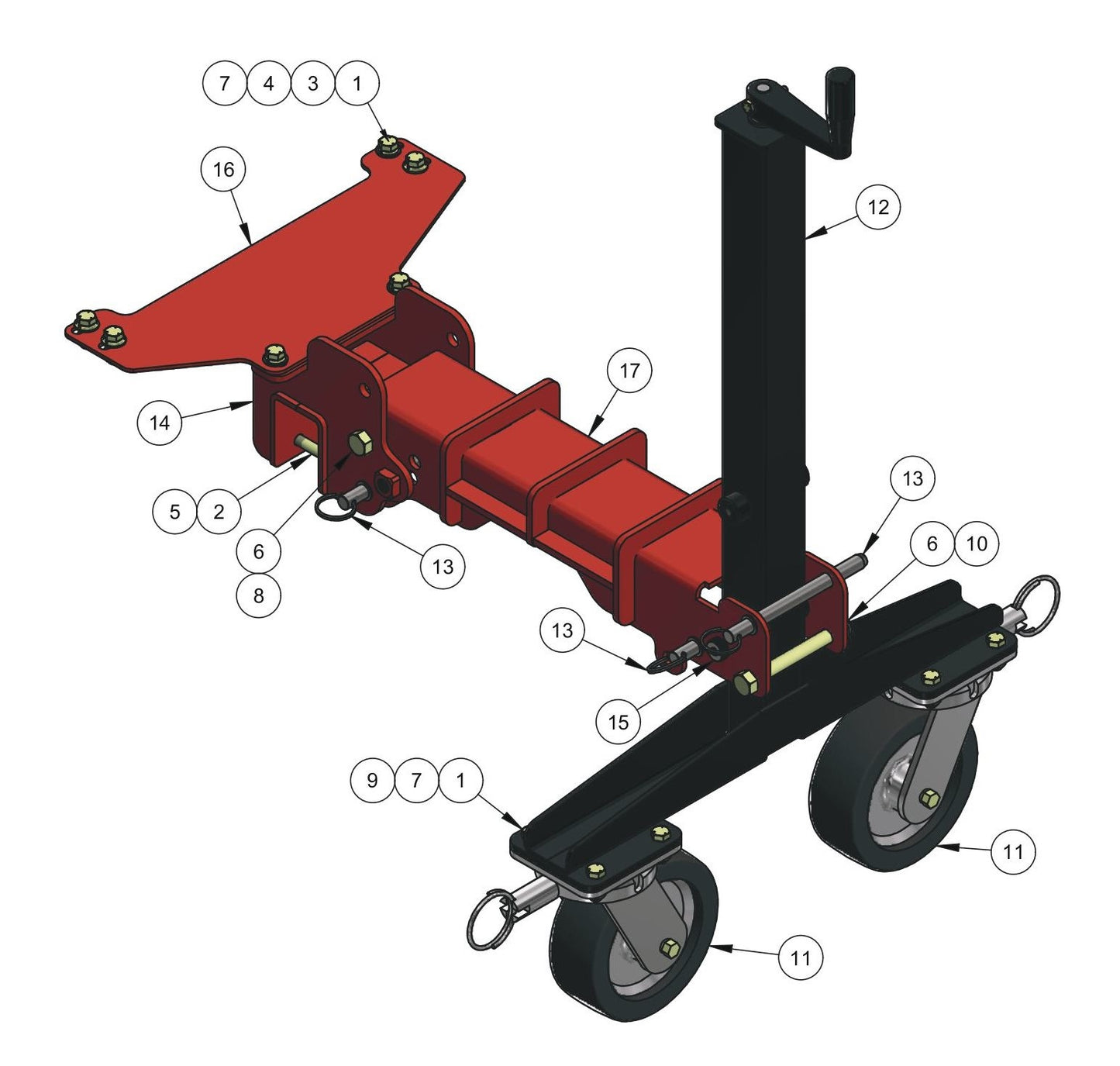 RP245 Dolly Jack Assembly Parts