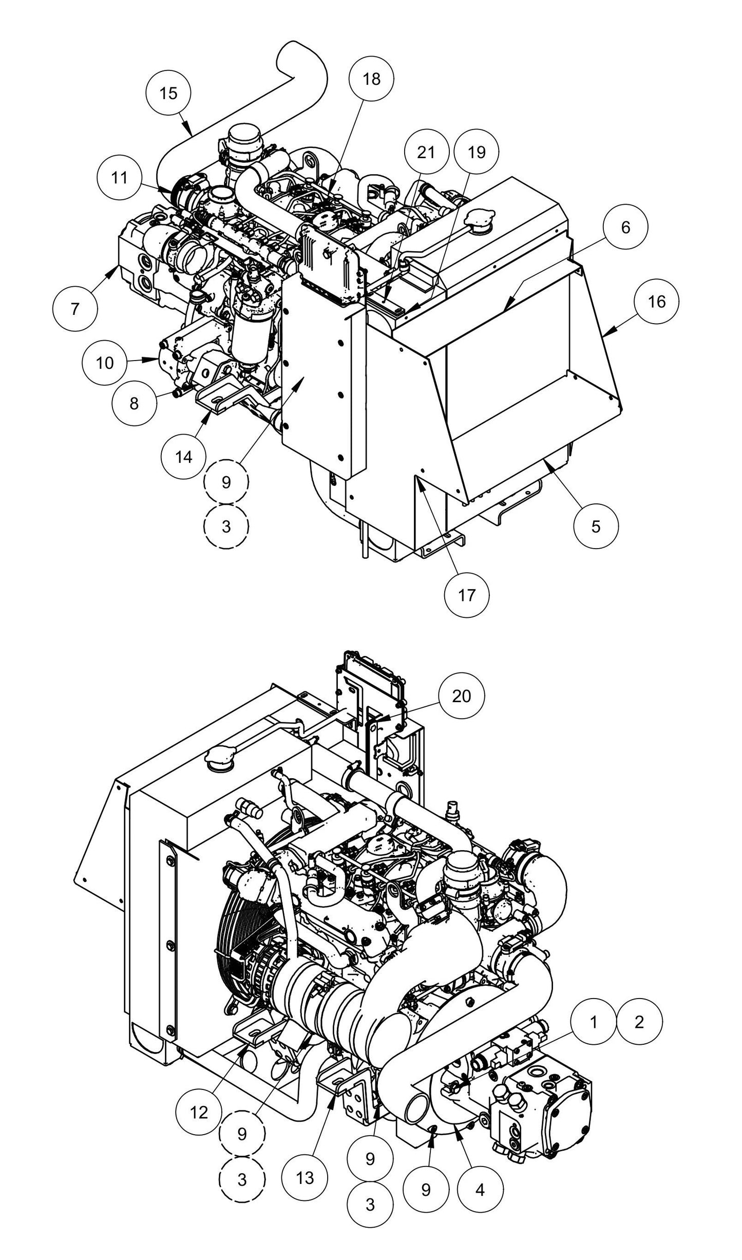 HDX600 (6-Boss) Engine Assembly Parts
