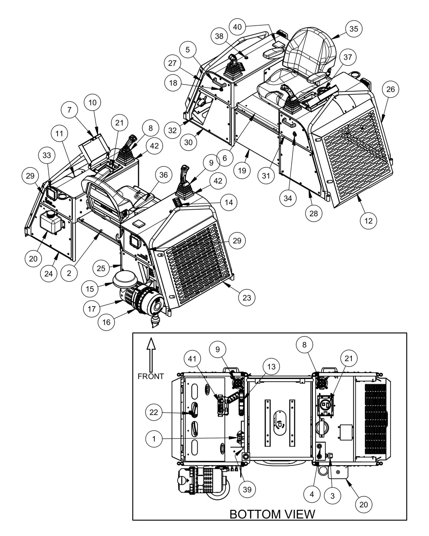 HDX600 (6-Boss) Seat Frame Assembly Parts