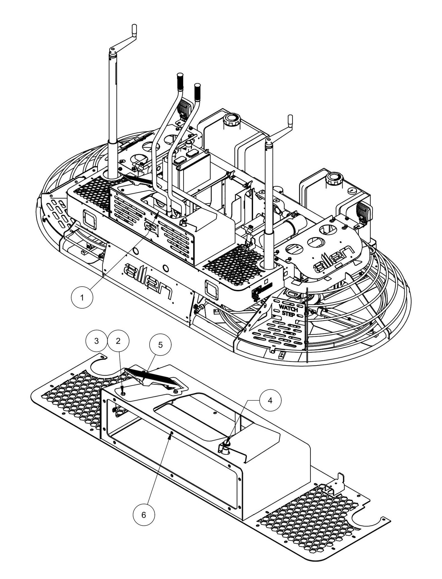 MSP445 Front Deck w/ Vanguard Engine Assembly Parts
