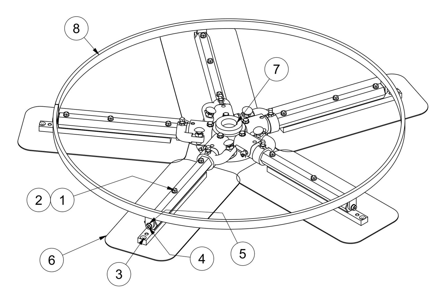 MSP455 Left Hand Lower Spider Assembly Parts