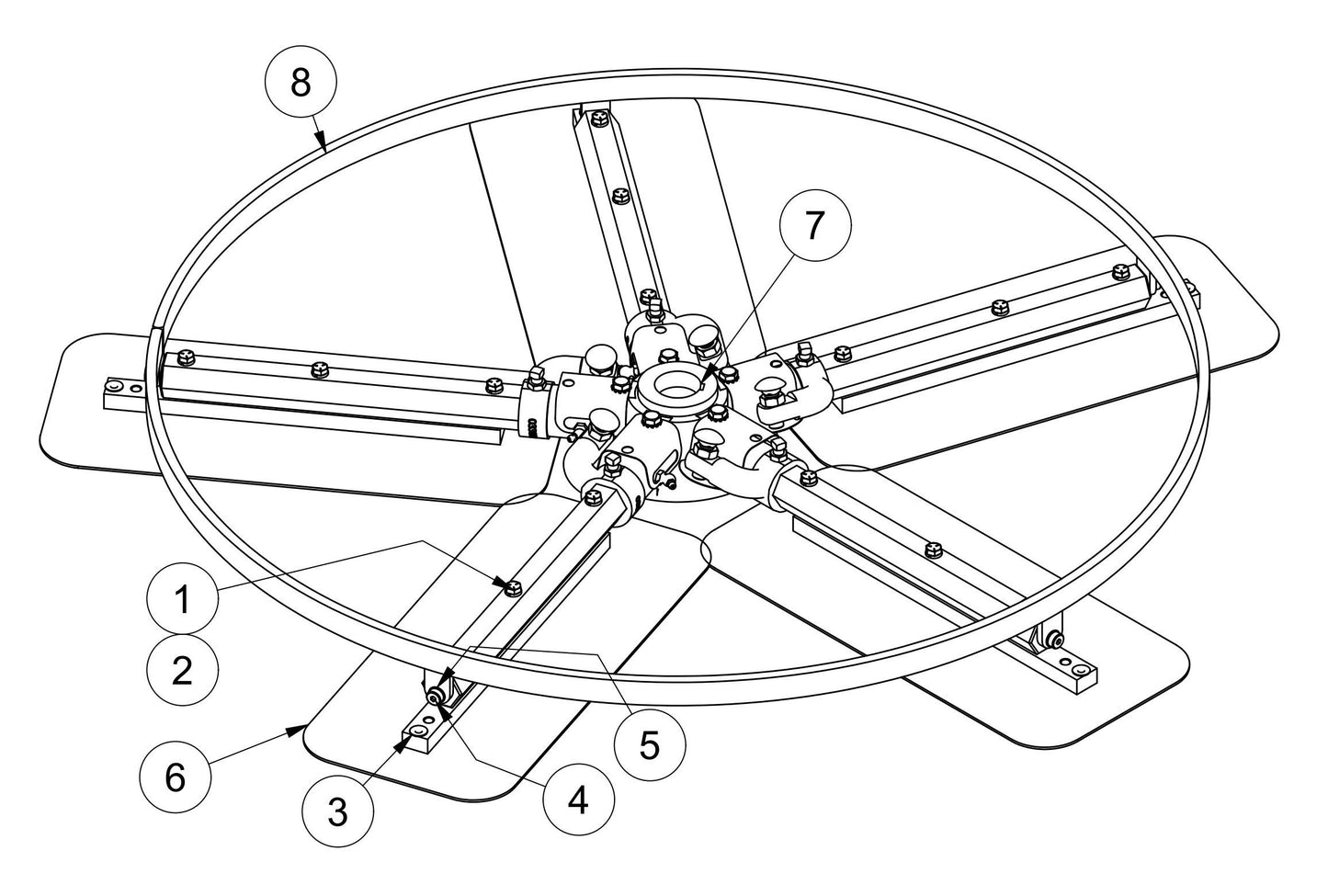 MSP455 Right Hand Lower Spider Assembly Parts