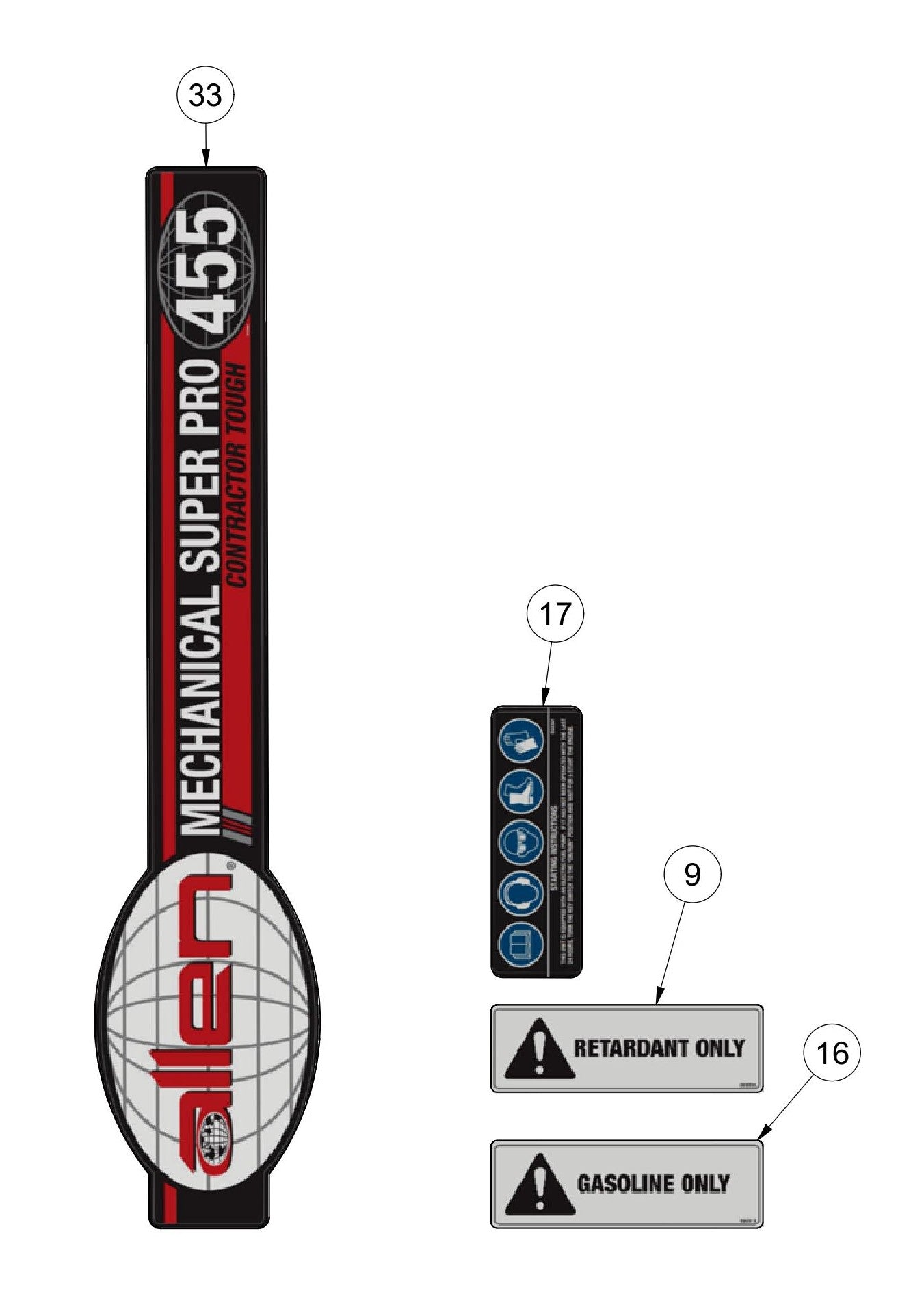 MSP455 Decals Assembly-2 Parts